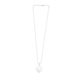 Sterling Silver Rhodium Plated Heart Charm Necklace thumbnail 2