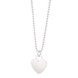 Sterling Silver Rhodium Plated Heart Charm Necklace thumbnail 3