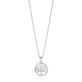 925 sterling silver round Tree of Life pendant necklace with open cutwork