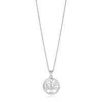 Sterling Silver inch Round Tree of Life Necklace