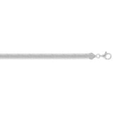 Sterling Silver Rhodium Plated Oval Snake Chain (6.40 mm) thumbnail 3