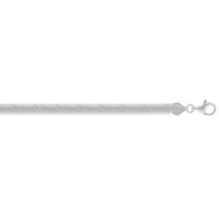Sterling Silver Rhodium Plated Oval Snake Chain (6.40 mm)