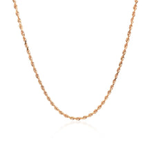 Load image into Gallery viewer, 14k Rose Gold Solid Diamond Cut Rope Chain (1.6 mm)