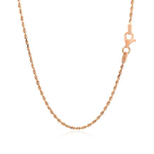 Load image into Gallery viewer, 14k Rose Gold Solid Diamond Cut Rope Chain (1.6 mm)