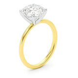3 Carat Cushion Lab Grown IGI G/VS1 Diamond Solitaire Ring in 10K Yellow Gold thumbnail 2