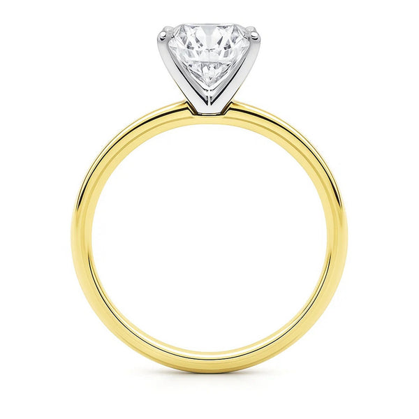 3 Carat Cushion Lab Grown IGI G/VS1 Diamond Solitaire Ring in 10K Yellow Gold