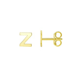14K Yellow Gold Yours Truly Initial Z Stud Earrings thumbnail 1