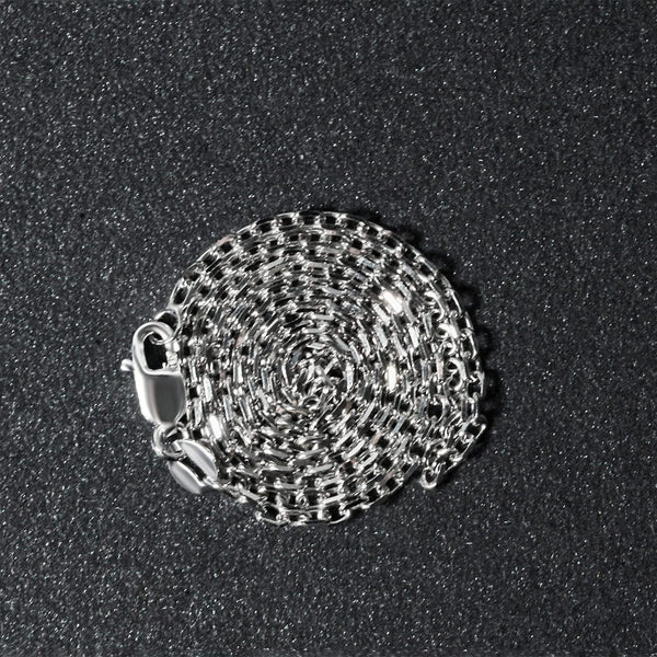 18k White Gold Diamond Cut Cable Link Chain (1.90 mm)
