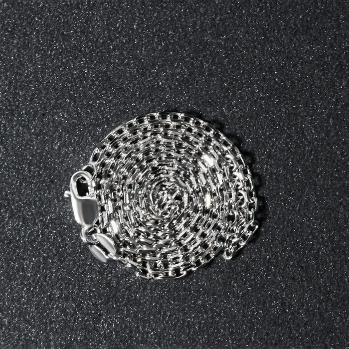 18k White Gold Diamond Cut Cable Link Chain (1.90 mm)