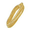 14K yellow gold Tubogas triple wrap bangle with smooth clasp-free coil design