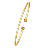 14K Yellow Gold Citrine Open Cuff Bangle (2.00 mm) thumbnail 1