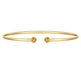 14K Yellow Gold Citrine Open Cuff Bangle (2.00 mm) thumbnail 2