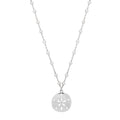 925 sterling silver rhodium plated sand dollar pendant necklace