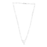 Sterling Silver Rhodium Plated Heart Paperclip Link Necklace thumbnail 2