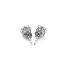 Load image into Gallery viewer, 14k White Gold Stud Earrings with White Hue Faceted Cubic Zirconia(6mm)