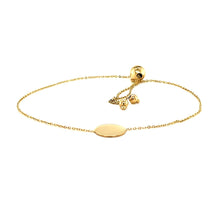 Load image into Gallery viewer, Adjustable Bracelet with Shiny Circle in 14k Yellow Gold (7.50 mm)