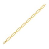 14k Yellow Gold 7 1/4 inch Bombay Paperclip Chain Bracelet (5.60 mm) thumbnail 1