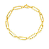 14k Yellow Gold 7 1/4 inch Bombay Paperclip Chain Bracelet (5.60 mm) thumbnail 2