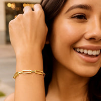 14k Yellow Gold 7 1/4 inch Bombay Paperclip Chain Bracelet (5.60 mm)