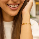 14k Yellow Gold 7 1/4 inch Bombay Paperclip Chain Bracelet (5.60 mm) thumbnail 4