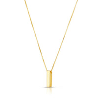 14K Yellow Gold Yours Truly Block Letter Initial I Necklace