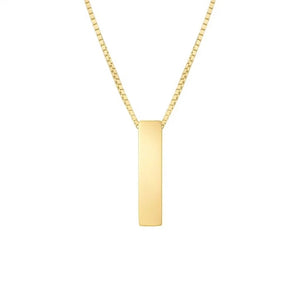 14K Yellow Gold Yours Truly Block Letter Initial I Necklace