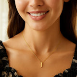 14K Yellow Gold Yours Truly Block Letter Initial I Necklace thumbnail 3