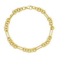 14K Yellow Gold Five And One Paperclip Link Chain Bracelet