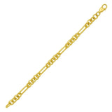 14K Yellow Gold Five And One Paperclip Link Chain Bracelet thumbnail 2