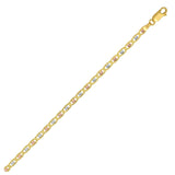 14K tri-color gold Valentino chain with pave detailing at 3.50 mm thumbnail 1
