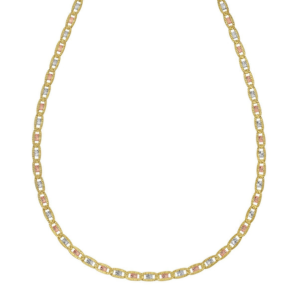 14K Tri Color Gold Pave Valentino Chain (3.50 mm)