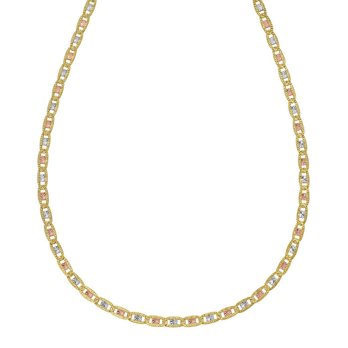 14K Tri Color Gold Pave Valentino Chain (3.50 mm)