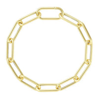 14k Yellow Gold Lite Round Wire Paperclip Bracelet  (8.50 mm)