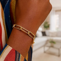 14k Yellow Gold Lite Round Wire Paperclip Bracelet  (8.50 mm)