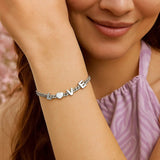 Sterling Silver Rhodium Plated Love Chain Bracelet thumbnail 4