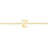 14K Yellow Gold Mini Initial Z Bracelet thumbnail 3