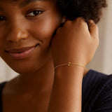 14K Yellow Gold Mini Initial Z Bracelet thumbnail 4