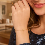 14K Yellow Gold Mini Initial Z Bracelet thumbnail 5