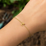 14K Yellow Gold Mini Initial Z Bracelet thumbnail 6
