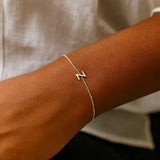 14K Yellow Gold Mini Initial Z Bracelet thumbnail 7