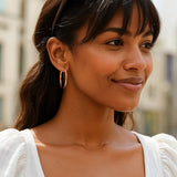 Classic Hoop Earrings in 14K Rose Gold (2x30 mm) thumbnail 2