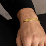 14K Yellow Gold Lite Cuban ID Bracelet (6.60 mm) thumbnail 2