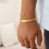14K Yellow Gold Lite Cuban ID Bracelet (6.60 mm) thumbnail 3