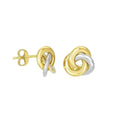 14K two-tone gold intertwined open circle ring with polished finish
