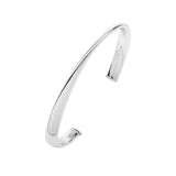 Sterling Silver Rhodium Plated Sculpted Cuff Bangle thumbnail 1