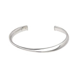 Sterling Silver Rhodium Plated Sculpted Cuff Bangle thumbnail 2