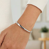 Sterling Silver Rhodium Plated Sculpted Cuff Bangle thumbnail 5