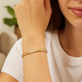 14K Two Tone Gold Mini Diamante Bracelet (4.00 mm) thumbnail 3