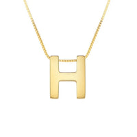 14K Yellow Gold Yours Truly Block Letter Initial H Necklace