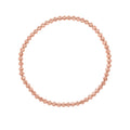 14K rose gold stretch bracelet with 3mm diamond-cut moon bead links